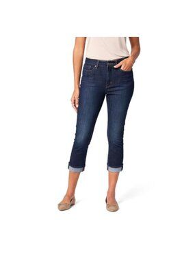 Women's Mid-Rise Slim Fit Capris Jeans Stretchy Denim 23" Inseam